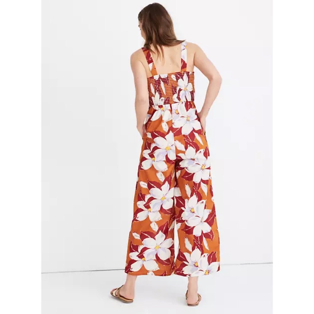 Madewell Island Magnolias Tie-Front Cover-Up Jumpsuit L - Picture 2 of 10